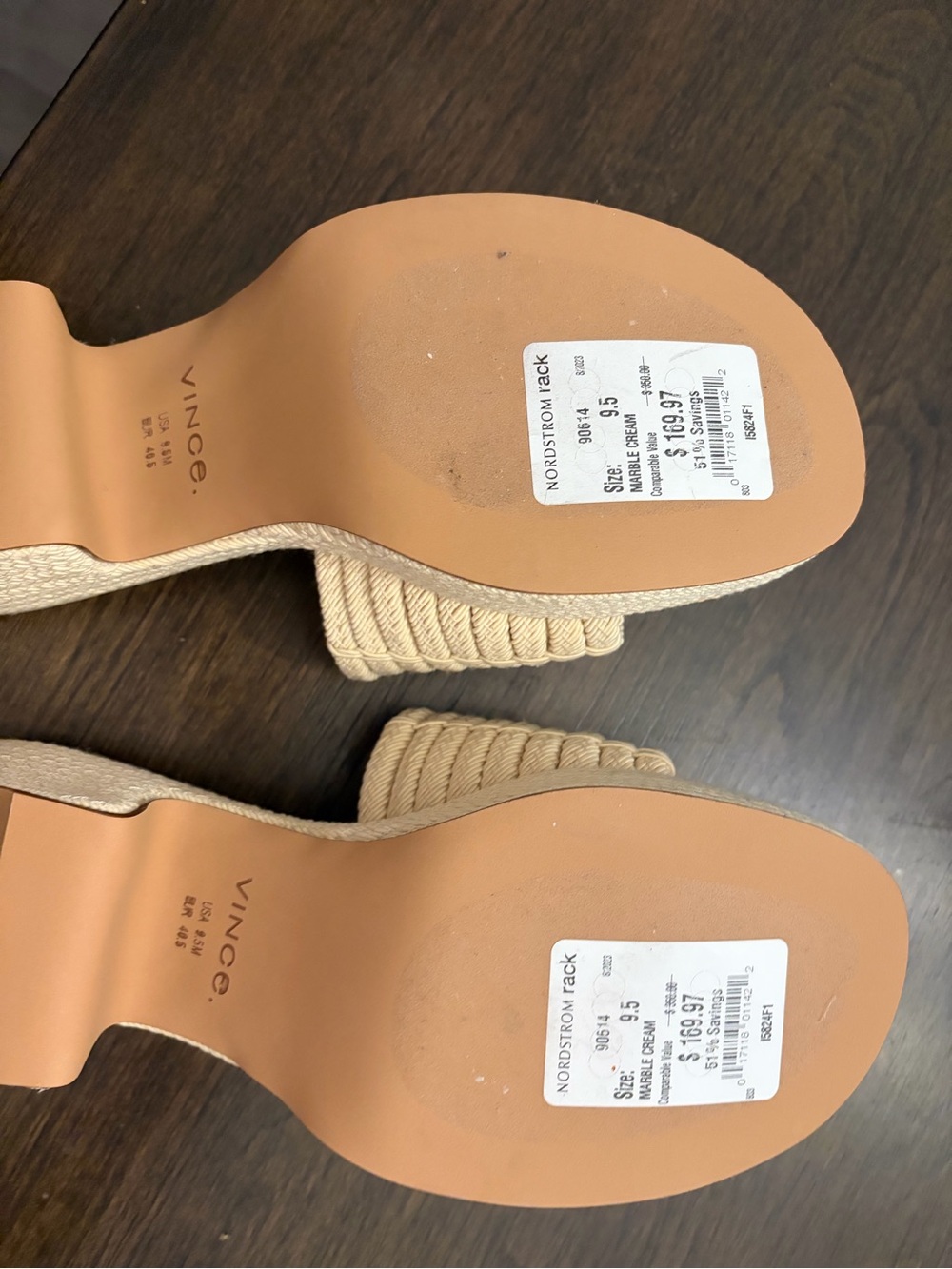 Vince Natural Braided Strap Slide Sandals - Picture 8 of 9